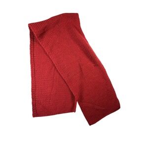 Eddie Bauer Scarf Unisex OS Red Excellent Lambswool Blend Chunky Knit Winter